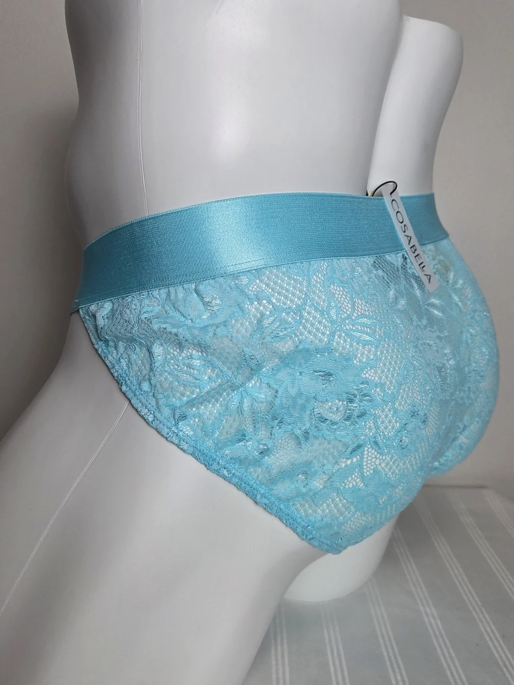 Cosabella Light Blue Lace Men's Bikini Briefs